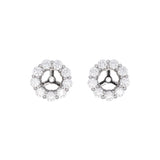 Custom 14K White Gold Diamond Earring Jackets