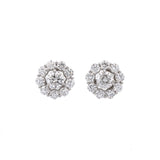 Custom 14K White Gold Diamond Earring Jackets