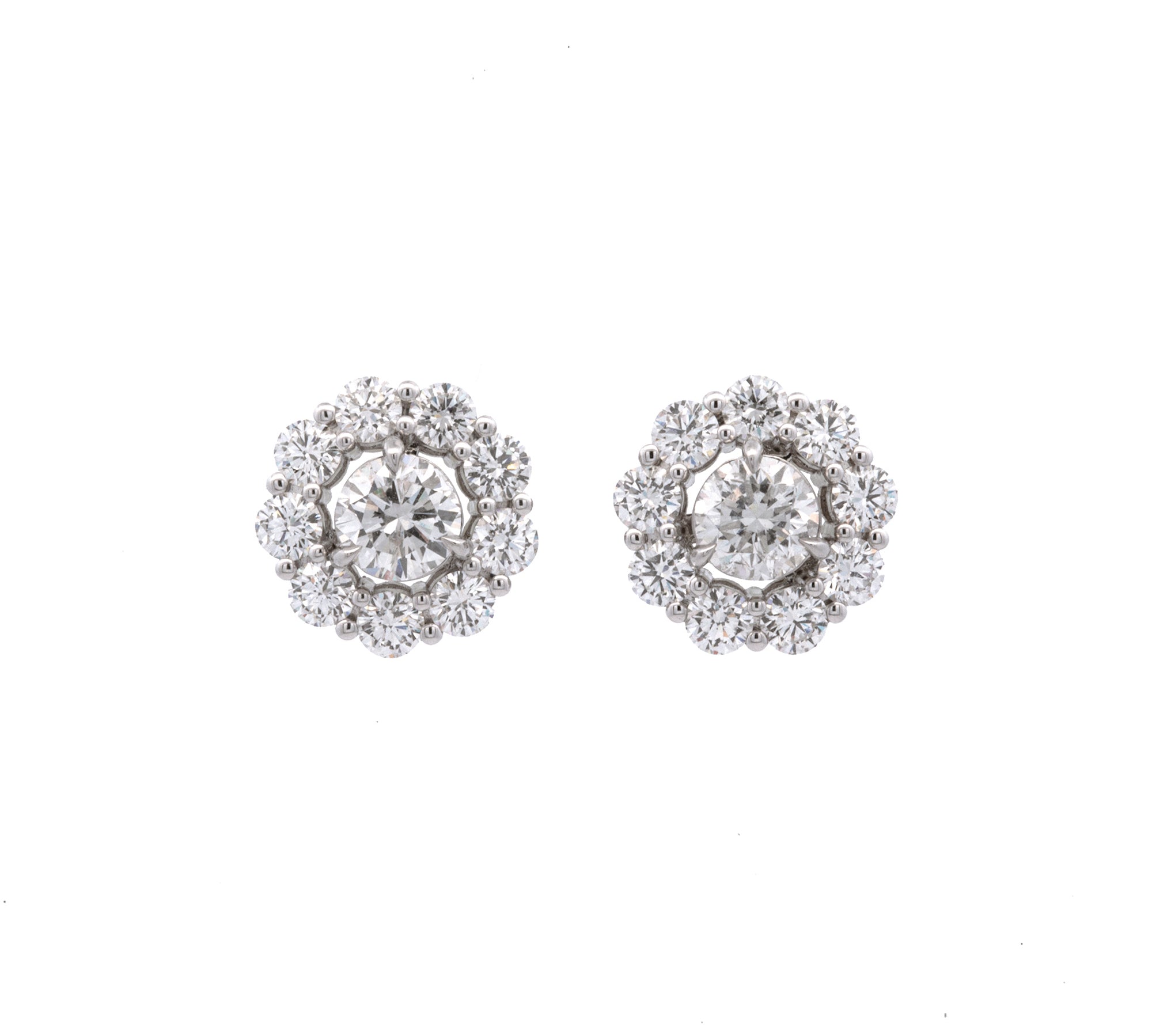 Custom 14K White Gold Diamond Earring Jackets