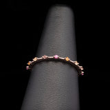 Custom 14K Rose Gold Nine Mixed Color Sapphire Band