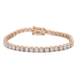 Custom 14K Yellow Gold 10.21ctw Round Brilliant Cut Diamond Line Bracelet, 7 Inches