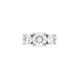 Custom Platinum 3.61ctw Round Brilliant Cut Three Stone Diamond Ring