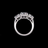 Custom Platinum 3.61ctw Round Brilliant Cut Three Stone Diamond Ring