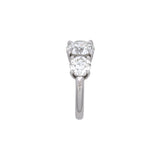 Custom Platinum 3.61ctw Round Brilliant Cut Three Stone Diamond Ring