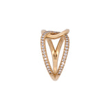 18K Yellow Gold Intertwined Band With Diamond Accents
