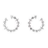 Custom 18K White Gold 4.32ctw Mixed Cut Diamond Hoop Earrings