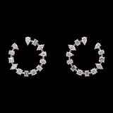 Custom 18K White Gold 4.32ctw Mixed Cut Diamond Hoop Earrings