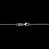 Custom Platinum Solitaire Diamond Necklace With Chanel Set Diamond Halo, 20 Inches