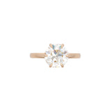 Custom 18K Yellow Gold Six Prong "Crown" Set Diamond Solitaire Engagement Ring