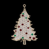 Custom 14K Green Gold Christmas Tree Pendant With Diamond, Rubies, And Emeralds