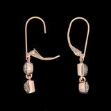 Custom 18K Yellow Gold Bezel Set Old European Cut And French Cut Diamond Drop Earrings With Lever Backs
