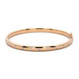 Custom 18K Yellow Gold Flush Set Diamond Hinged Bracelet