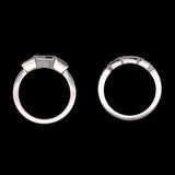 Custom Platinum Bezel Set Sapphire And Diamond Engagement Ring With Matching Wedding Band