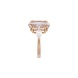 Custom 18K Yellow Gold Double Eagle Prong Oval Fancy Medium Brown Diamond Ring With Pear Cut Accents