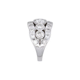 Custom 14K White Gold Bezel Set Graduated Diamond Ring