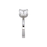 Custom Platinum Solitaire Rectangular Radiant Cut Diamond Engagement Ring