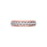 Custom 14K 6mm Rose Gold Band With Platinum Twisted Insert