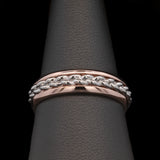 Custom 14K 6mm Rose Gold Band With Platinum Twisted Insert