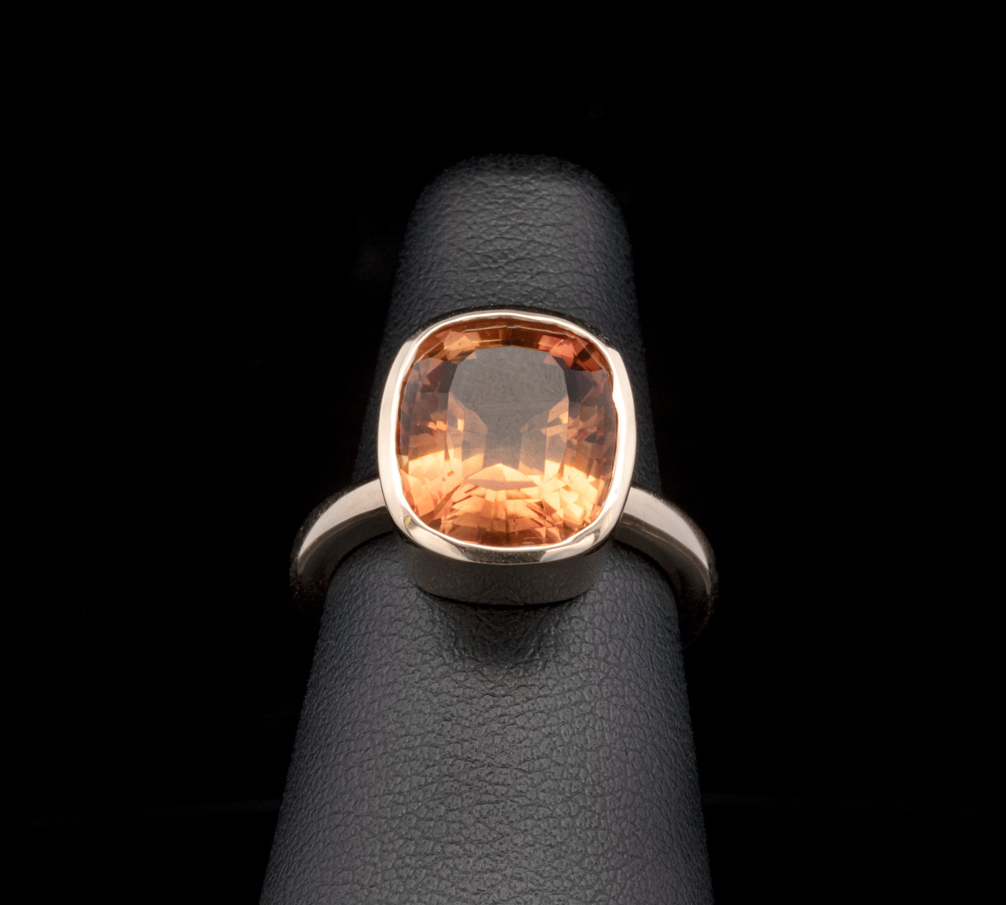 14K Yellow Gold Bezel Set Citrine Ring