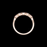 Custom 14K Yellow Gold Ruby And Diamond Bezel Set Five-Stone Ring
