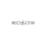 Custom 18K White Gold Graduating Seven Diamond Ring