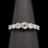 Custom 18K White Gold Graduating Seven Diamond Ring