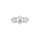 Custom Platinum Three Old European Cut Diamond Ring