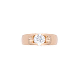 Custom 18K Yellow Gold Round Brilliant Cut Diamond Solitaire Ring