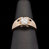 Custom 18K Yellow Gold Round Brilliant Cut Diamond Solitaire Ring