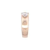 Custom 18K Yellow Gold Round Brilliant Cut Diamond Solitaire Ring