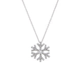 Custom Middlesex Diamond Snowflake Pendant With 18 Inch Chain, 14K White Gold
