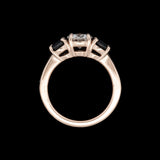 Custom 14K Yellow Gold Diamond And Sapphire Ring With Channel Set Diamonds And Hinged Shank