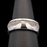 Custom Platinum Mountain Band With Diamond Dust Sky