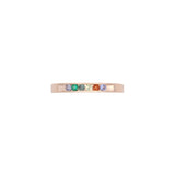 Custom 14K Yellow Gold Six Stone Channel Set Mothers Ring