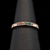 Custom 14K Yellow Gold Six Stone Channel Set Mothers Ring