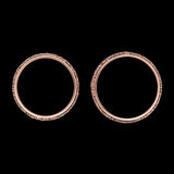 Custom 18K Rose Gold Matching Pave Diamond Eternity Wedding Bands With Fancy Yellow Diamonds