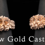 Custom 18K Rose Gold Green Tourmaline And Diamond Ring With Gardenia Flowers And Leaves