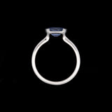 Custom Platinum Oval Lavender Sapphire Set In Half Bezel Ring