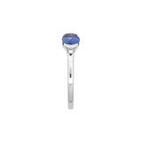 Custom Platinum Oval Lavender Sapphire Set In Half Bezel Ring
