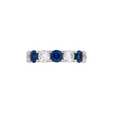 Custom 18K White Gold Alternating Sapphire And Diamond Eternity Band