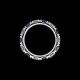 Custom 18K White Gold Alternating Sapphire And Diamond Eternity Band