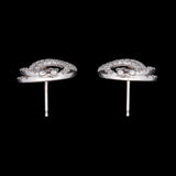 Custom 18K White Gold Kwiat Open Knot Diamond Stud Earrings