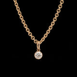 Custom 18K Yellow Gold "Polly" Single Stone Diamond Charm Pendant With Detachable Bail