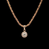 Custom 14K Yellow Gold Bezel Set Old European Cut Diamond Pendant With 18inch Chain