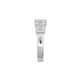 Custom Platinum Bezel Set Three Stone Asscher Cut Diamond Ring