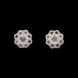 Custom 18K White Gold Rose Cut Diamond Stud Earrings