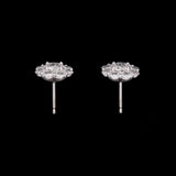 Custom 18K White Gold Rose Cut Diamond Stud Earrings