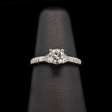 Custom Platinum Four Prong Solitaire Diamond Ring