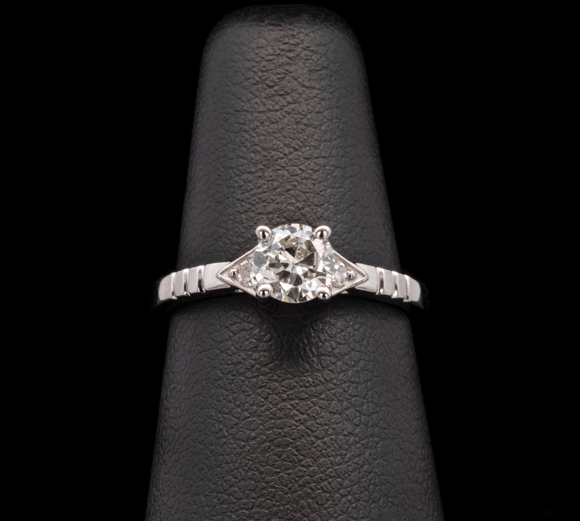 Custom Platinum Four Prong Solitaire Diamond Ring
