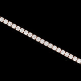 Custom 14K Rose Gold 8.15ctw Round Brilliant Cut Diamond Triple Safety Line Bracelet, 6.75 Inches